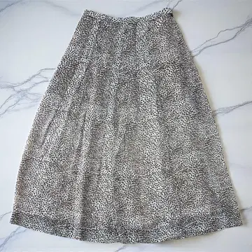 라핀 블랑 롱 스커트 표범 무늬/애니멀 무늬 실크 안감 부착 9