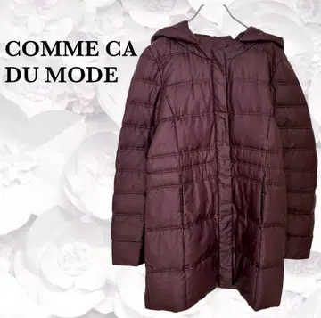 [ 꼼사데모드 ] 다운 자켓 페더 혼방 [ M ] 퍼플 후드 부착 경량