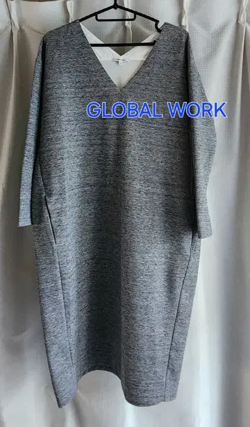 미사용 레벨 GLOBAL WORK 루즈핏 저지 원피스 그레이