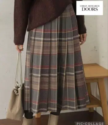 URBAN RESEARCH DOORS 체크 롱 스커트