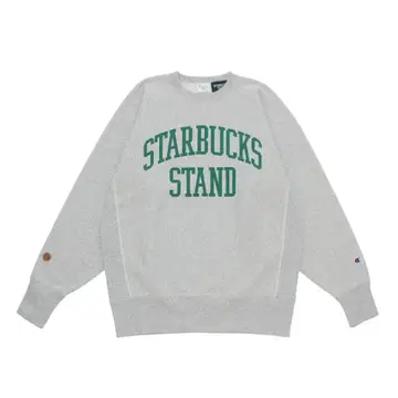 STARBUCKS BEAMS Champion 리버스 위브 맨투맨 그레이