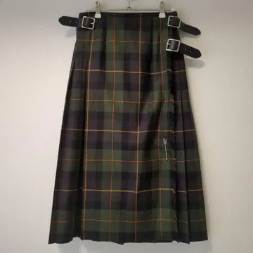 [컨디션 최상] 오닐 오브 더블린 그린 블랙 체크 플리츠 스커트