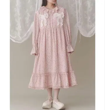 [ merry jenny ] flower 프릴 리본 원피스