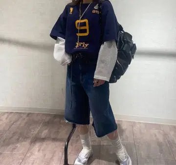 JEANASIS 벨트 포함 데님 하프 팬츠 M