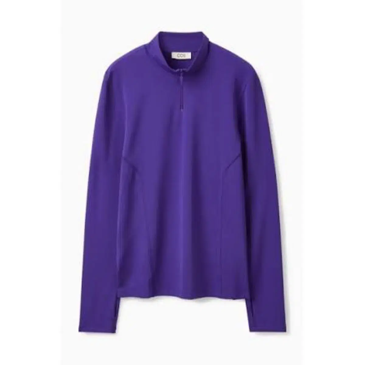 COS Slim Fit Mock Neck Top Purple Size S