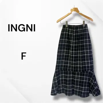 INGNI 잉그 기모 체크 머메이드 스커트 블랙 F