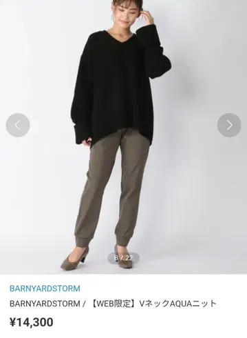 BARNYARDSTORM V넥 AQUA 니트