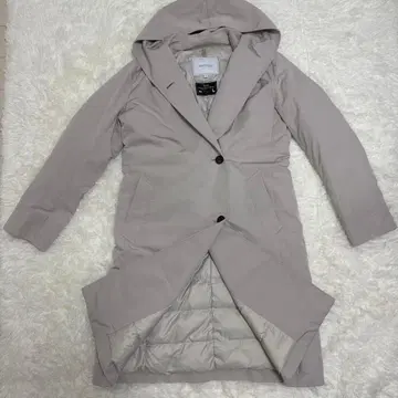 UNTITLED 후드 부착 롱 코트 덕 다운 베이지 2