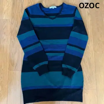 OZOC 멀티 보더 니트 미니 원피스