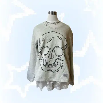 [ y2k ] 00s 스컬 맨투맨 헤이세이 갸루 맥브링 그런지