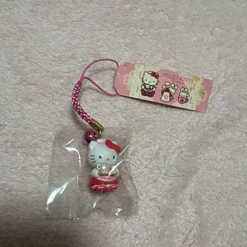 헬로키티 스트랩 빨간색 화이트