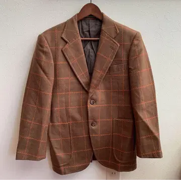 빈티지 체크 무늬 테일러드 자켓 L 사이즈