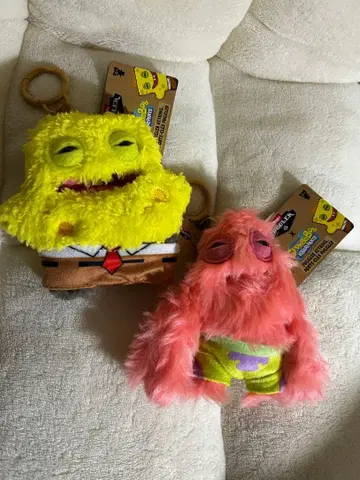 퍼글러 x 스펀지밥 스펀지밥 패트릭 봉제 인형 키링 2개 세트