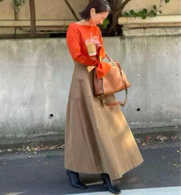 CLANE DOME LINE SKIRT 롱 스커트 플레어 스커트