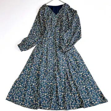 컨디션 최상 로즈버드 셔츠 원피스 가운 2way 꽃무늬 쉘 버튼 F