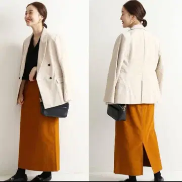 [ 새상품급 ] 이에나 더블 브레스트 코듀로이 테일러드 자켓 베이지