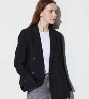 UNIQLO 블랙 더블 브레스트 자켓 M