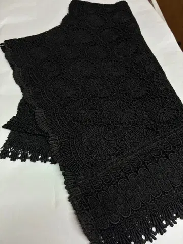 블랙 레이스 스톨 숄 순수 실크 실크