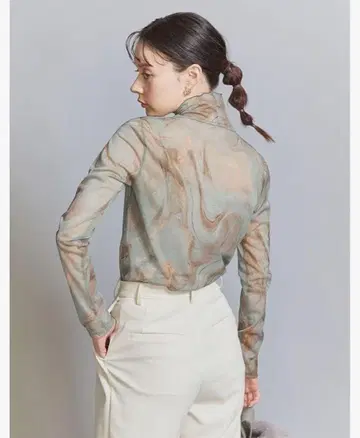 BEAUTY&YOUTH 애로우즈 시어 마블 터틀 상의