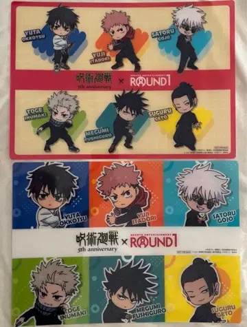 주술회전 라운드원 플라스틱 매트 SD 2종 세트 경질 카드 케이스 포함