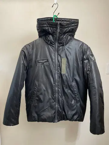 AVIREX 밀리터리 패딩 자켓 백 프린트 블랙 XL