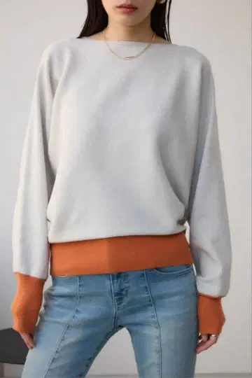 AZUL BY MOUSSY 바이컬러 돌먼 니트 풀오버