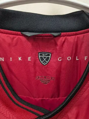 나이키 골프 남성용 레드 풀오버 나일론 자켓 충전솜