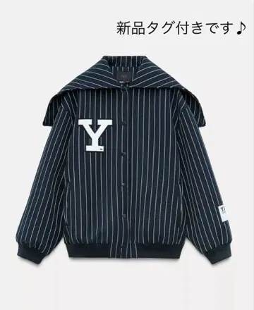 ZARA Yale 스트라이프 봄버 자켓 S 택 포함 새상품