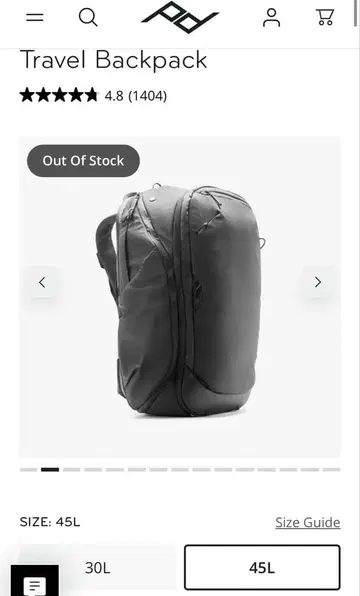 Peak Design Travel Backpack 45L