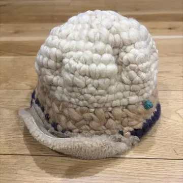 CA4LA 울 니트 모자 크림 베이지