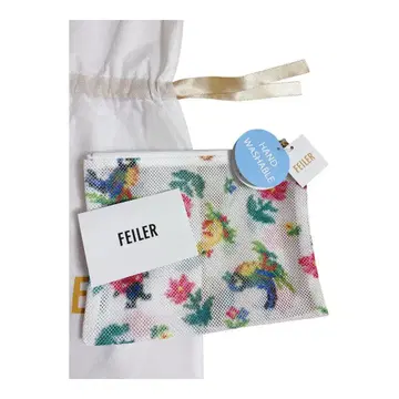 페이러 하이디 메쉬 전사 프린트 파우치 화이트 M 주머니 포함