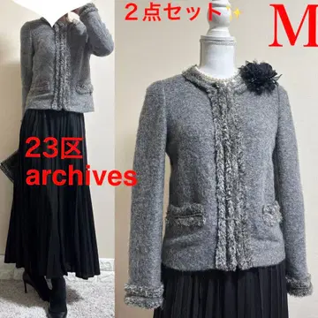 새상품급! M 수트! 23구 고급 모헤어 자켓 아카이브 롱 스커트 블랙