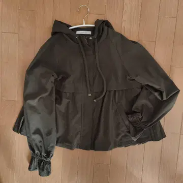 여성용 카키 후드 부착 자켓 M