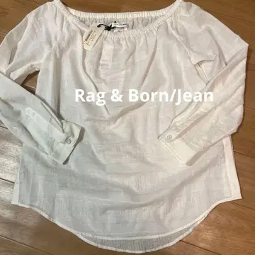 미사용 새상품 러그&본 청바지 미국제 블라우스 화이트 S