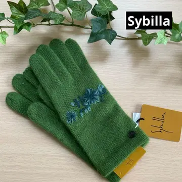 세일 미사용 택 포함 [ 시빌라 Sybilla ] 장갑 꽃무늬 자수 그린