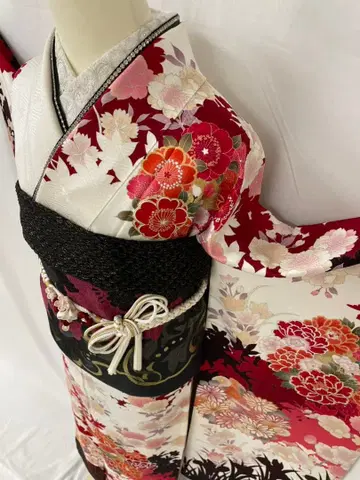 [ WA-Modern ] 순수 실크 수제 유젠 후리소데 7점 풀세트