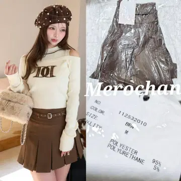 다리치 세미 와이드 플리츠 테일러드 미니 스커트 M