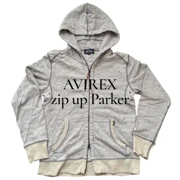 AVIREX 더블 집업 후드티 그레이 M