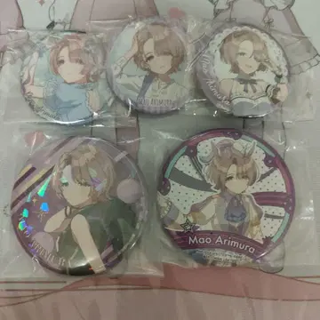 아리무라 마오 캔뱃지 5종 선샤인 수족관 제일복권 극락탕 로손