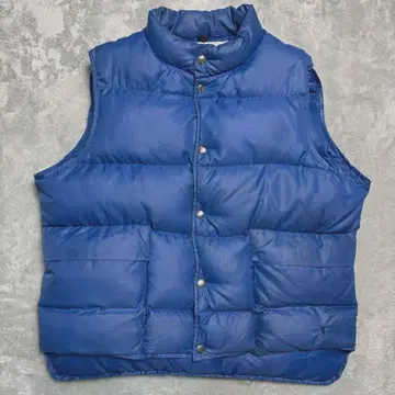 70s L.L.Bean 필기체 택 다운 베스트 USA제 블루
