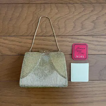 LUMY 하시모토 비즈 파티 백 골드