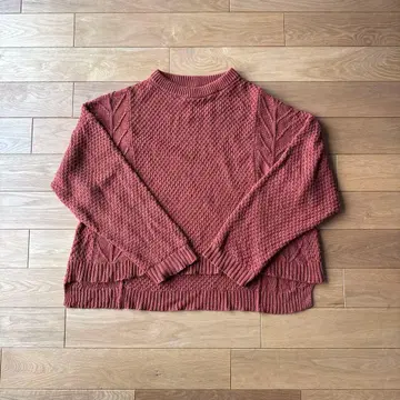 VICTIM&CO. 오렌지 케이블 짜임 니트 스웨터