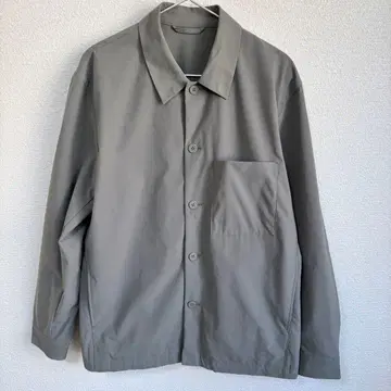 [컨디션 최상] 유니클로 감동 셔츠 자켓 코튼 라이크 올리브 L