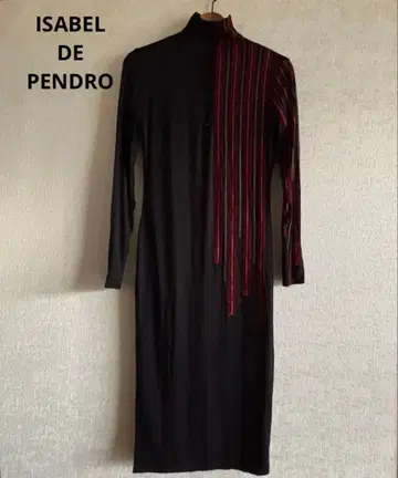 ISABEL DE PENDRO 스트라이프 디테일 긴팔 롱 원피스