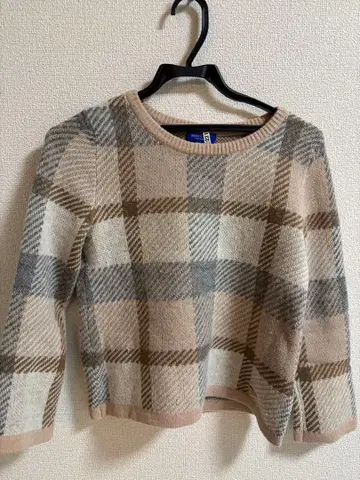 BLUELABEL CRESTBRIDGE 체크 무늬 니트 38 클리닝 완료
