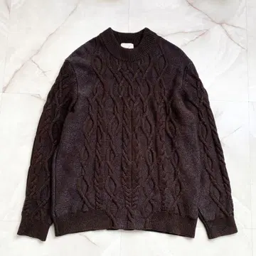 A18159 새상품급 래핑 노트 우메다 니트 케이블 니트 브라운 계열 3