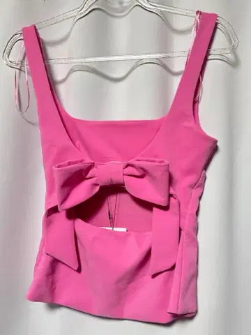 미사용 새상품 ZARA 백리본 상의 핑크