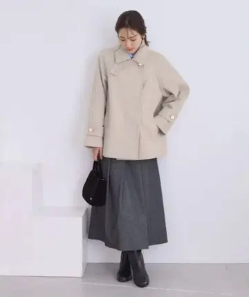 vis rope picnic 저지 멜톤 시리즈 미들 기장 코트