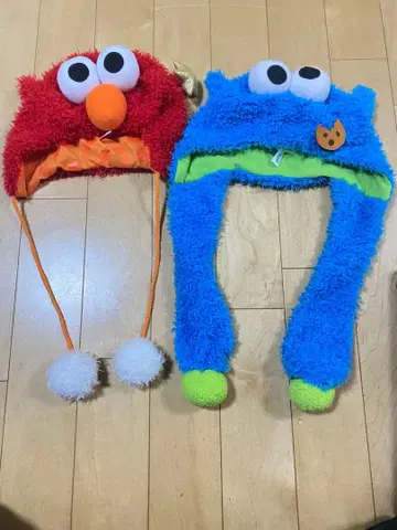 엘모 쿠키 몬스터 모자 세트