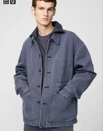 UNIQLO U 오버 사이즈 컬러 데님 자켓 그레이 M